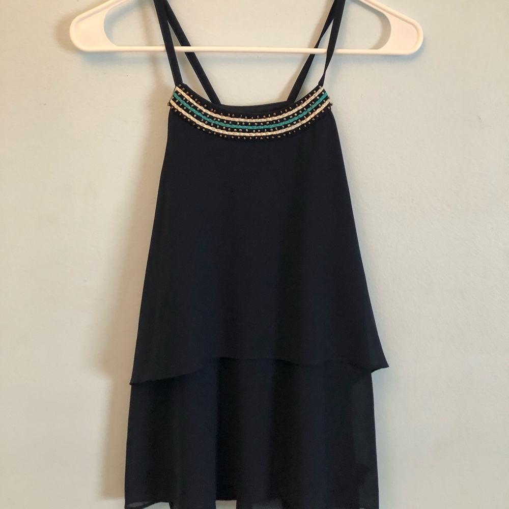 Navy blue detailed tank